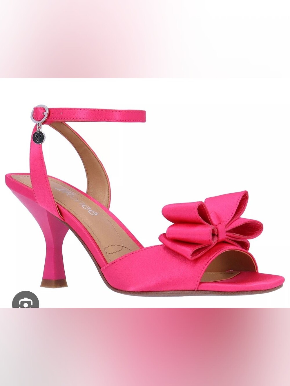 J. Renee Nishia Bright Pink Satin Bow Ankle Strap Sandals Heels Size 11M